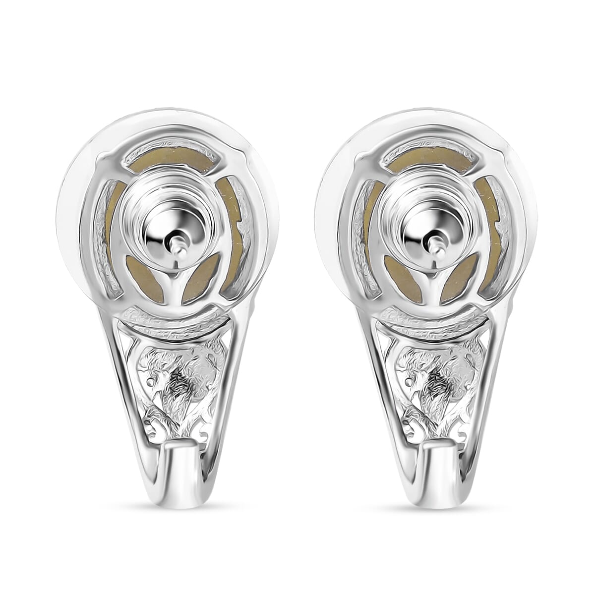Set of 2 Karis Connemara Marble and White Zircon 29.10 ctw Hoop Earrings and Bracelet (7.25In) in Platinum Bond image number 7
