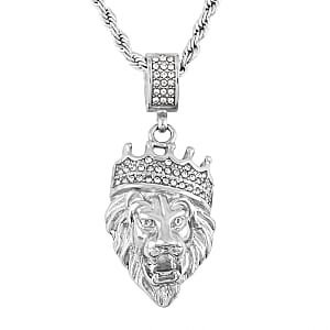 Austrian Crystal Pendant Necklace 30 Inches in Stainless Steel