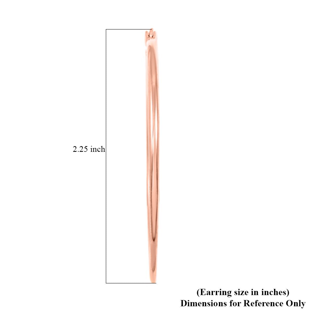 Set of 2 Plain Hoop Earrings in ION Plated Rose Gold Stainless Steel image number 4