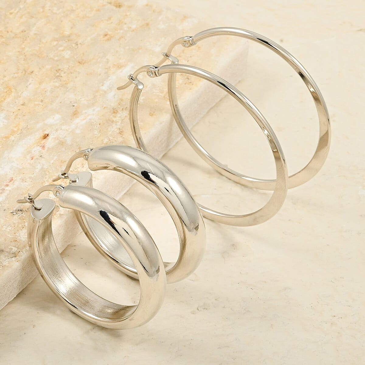 Set of 2 Earrings in Stainless Steel image number 1