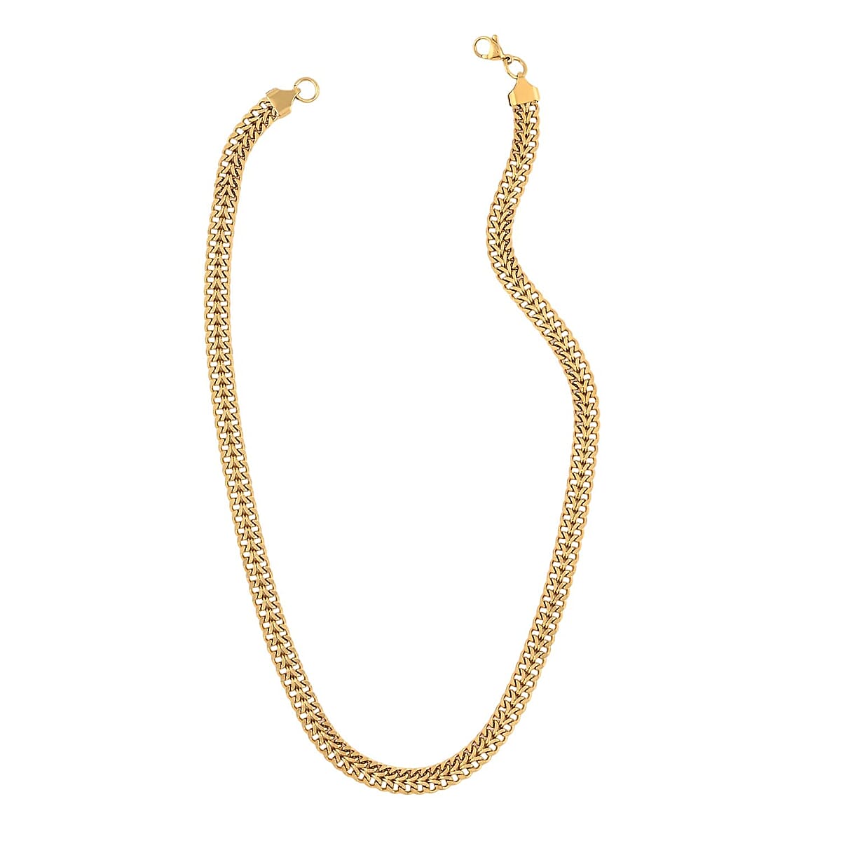 Set of Double Row Curb Chain Bracelet (7.50In) and Necklace 20 Inches in ION Plated YG Stainless Steel image number 2