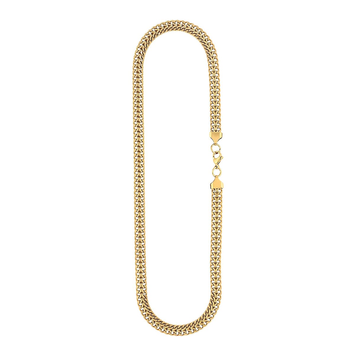 Set of Double Row Curb Chain Bracelet (7.50In) and Necklace 20 Inches in ION Plated YG Stainless Steel image number 4