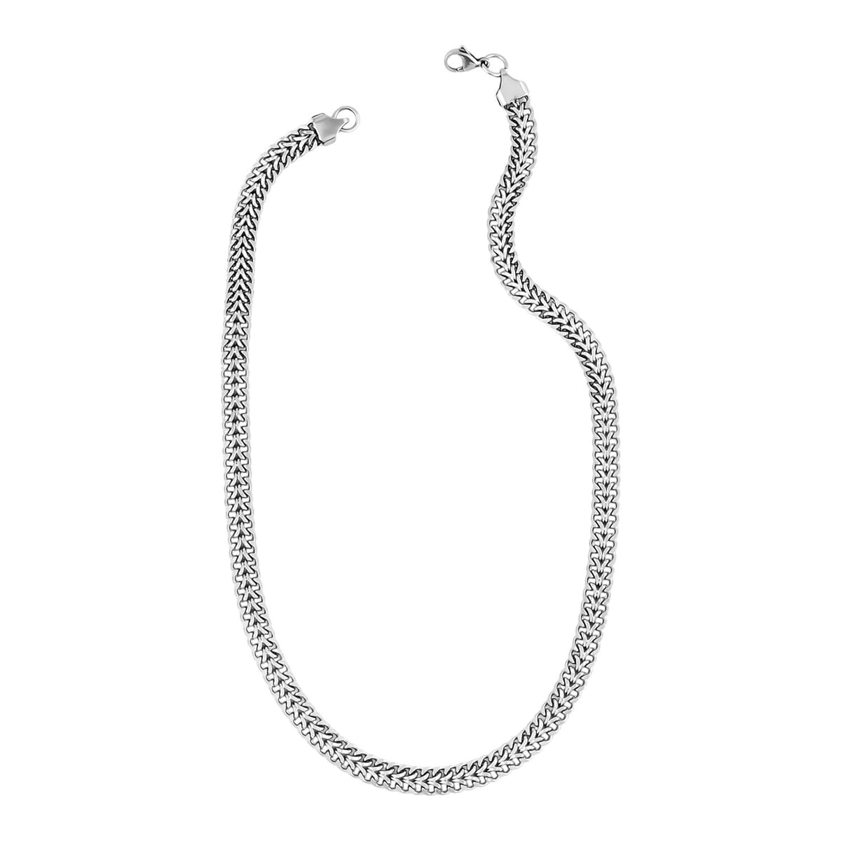 Set of Double Row Curb Chain Bracelet (7.50In) and Necklace 20 Inches in Stainless Steel image number 2