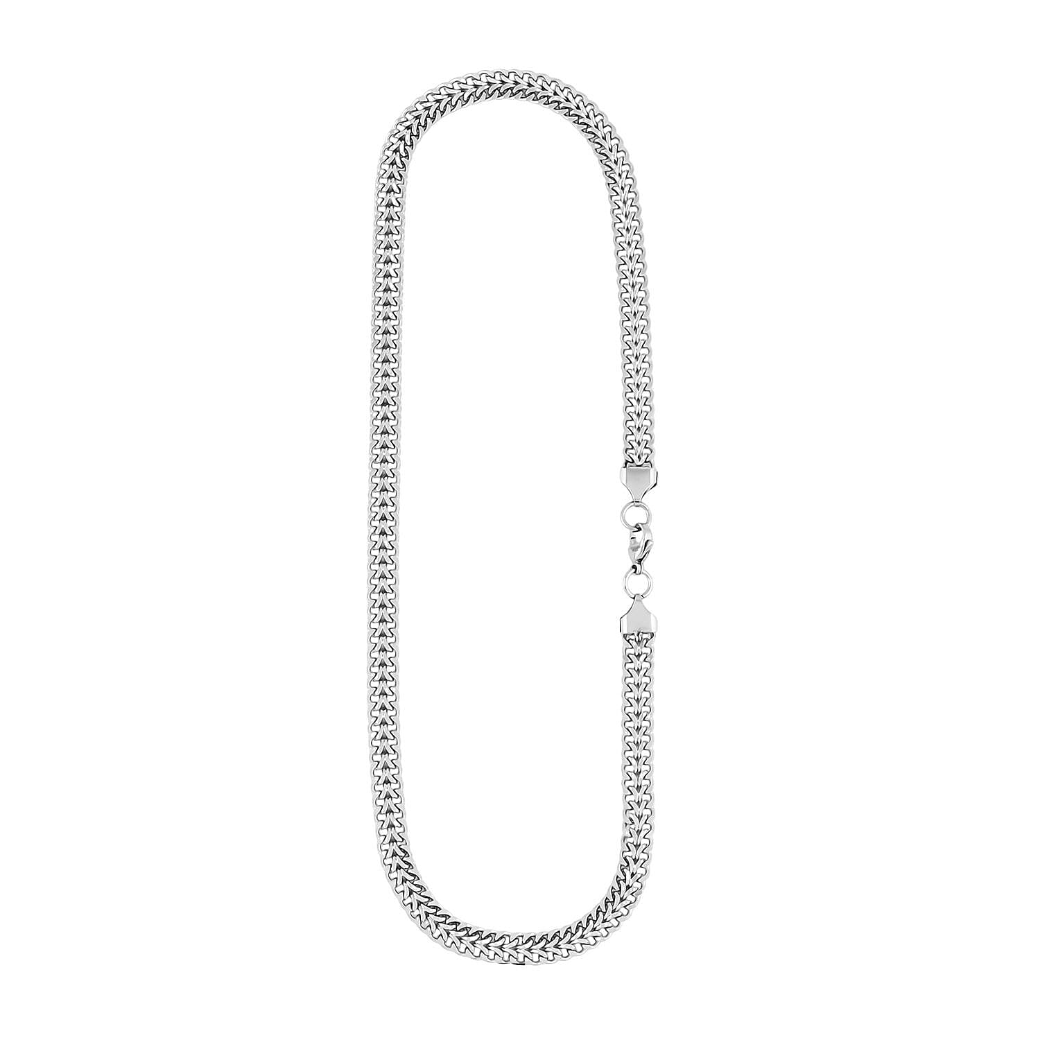 Set of Double Row Curb Chain Bracelet (7.50In) and Necklace 20 Inches in Stainless Steel