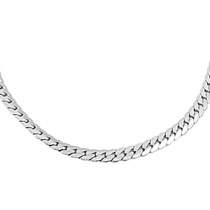 Set of Curb Chain Bracelet (7.50In) and Necklace (18 Inches) in Stainless Steel