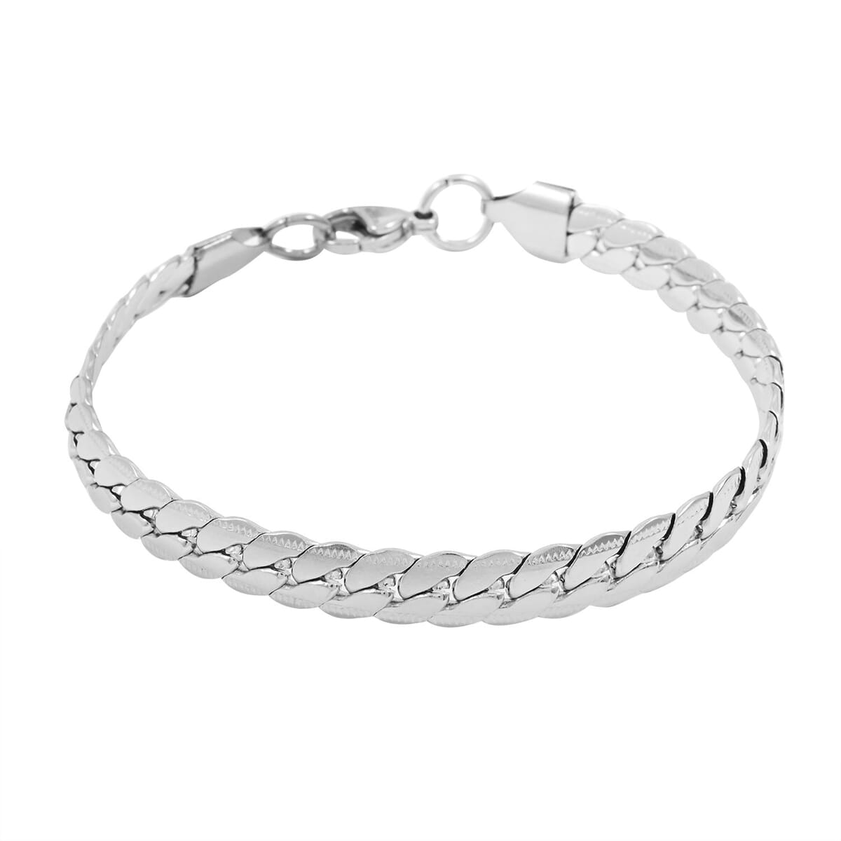 Set of Curb Chain Bracelet (7.50In) and Necklace (18 Inches) in Stainless Steel image number 5