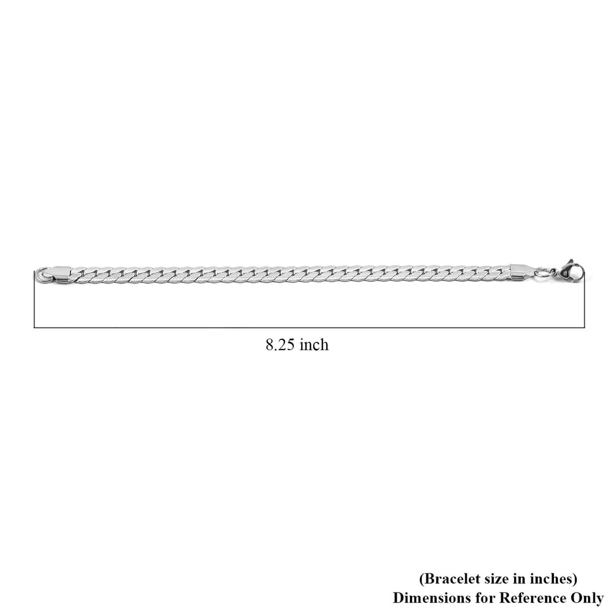 Set of Curb Chain Bracelet (7.50In) and Necklace (18 Inches) in Stainless Steel image number 7