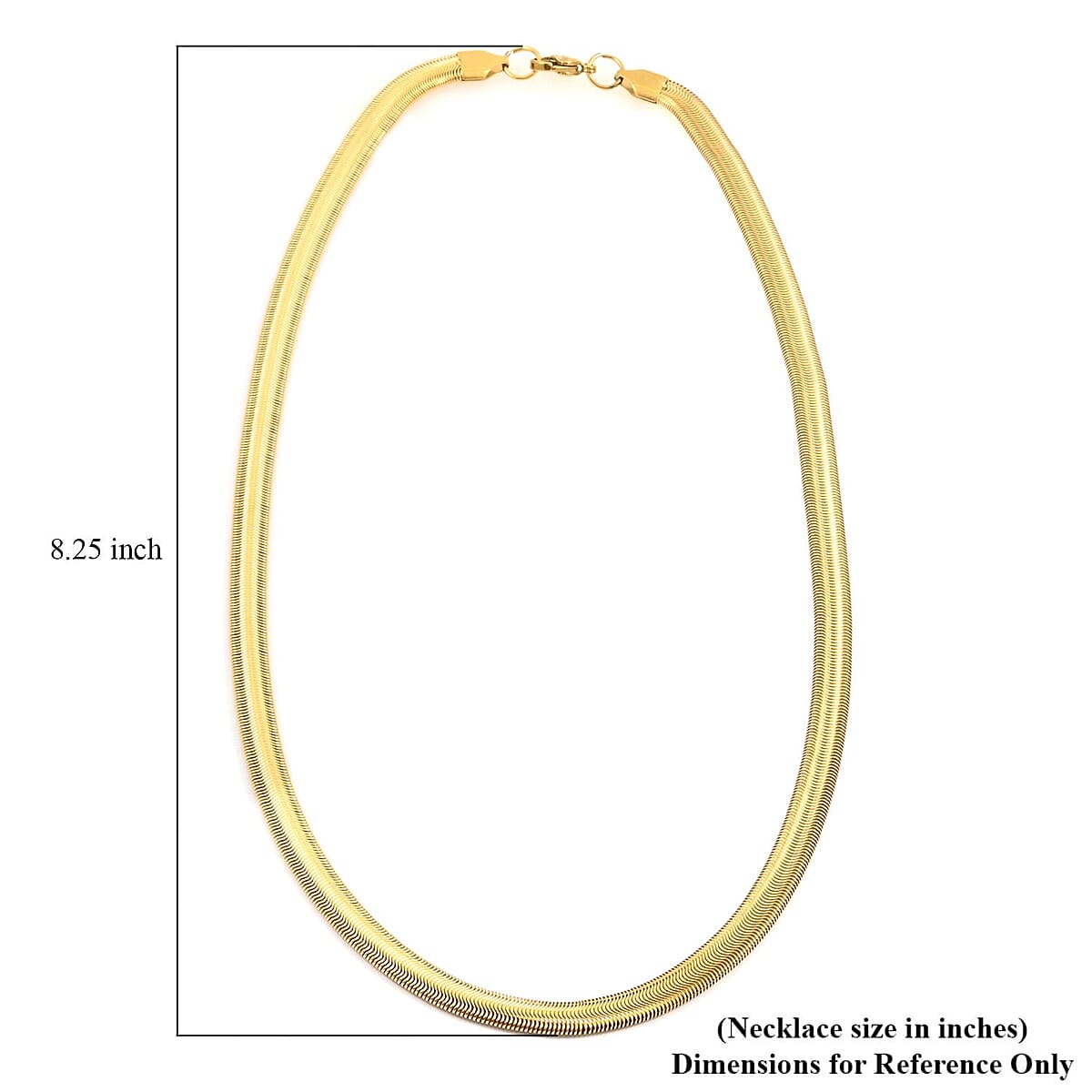 Set of Herringbone Bracelet (7.50In) and Necklace 20 Inches in ION Plated Yellow Gold Stainless Steel image number 5