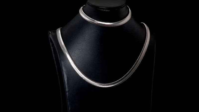 Set of Herringbone Chain Bracelet (7.50In) and Necklace 20 Inches in Stainless Steel