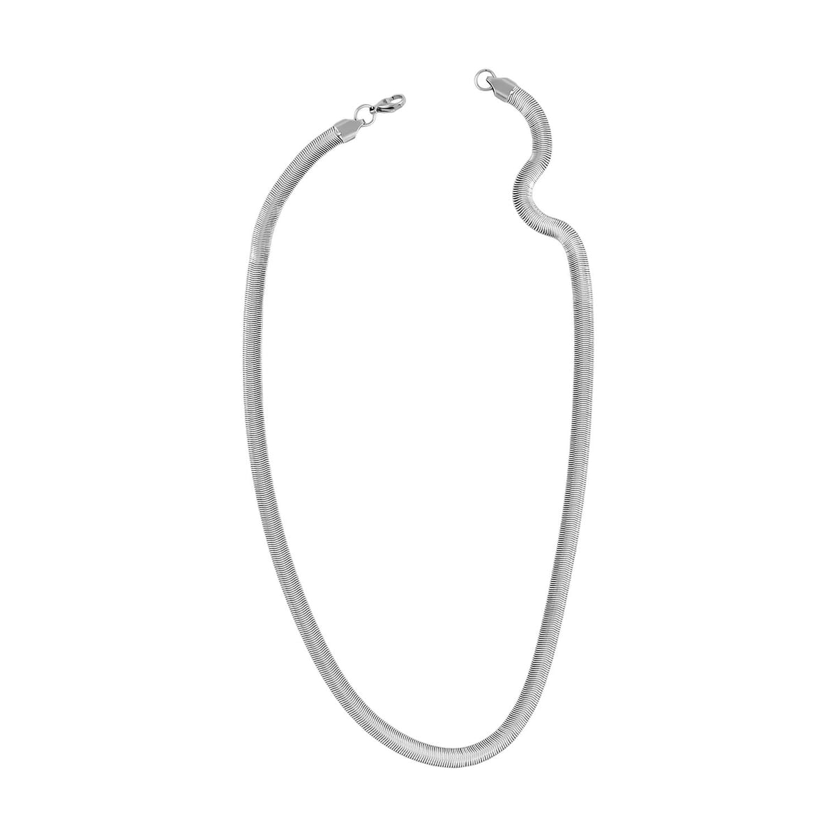 Set of Herringbone Chain Bracelet (7.50In) and Necklace 20 Inches in Stainless Steel image number 2