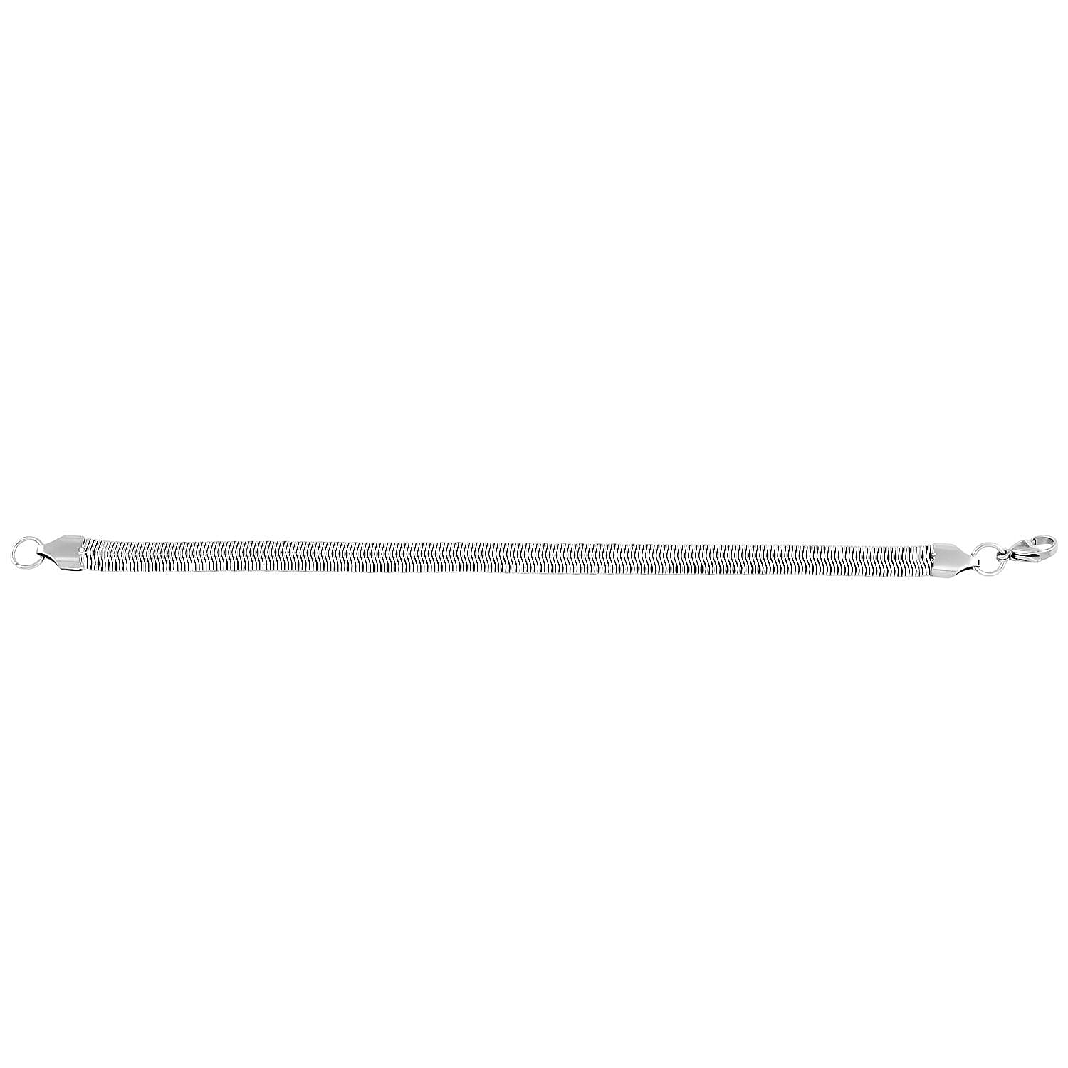 Set of Herringbone Chain Bracelet (7.50In) and Necklace 20 Inches in Stainless Steel