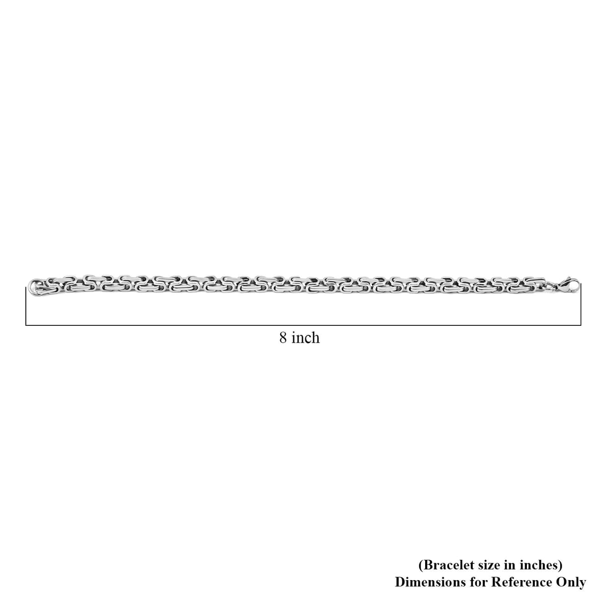 Set of Byzantine Chain Bracelet (8.50In) and Necklace 24 Inches in Stainless Steel image number 7