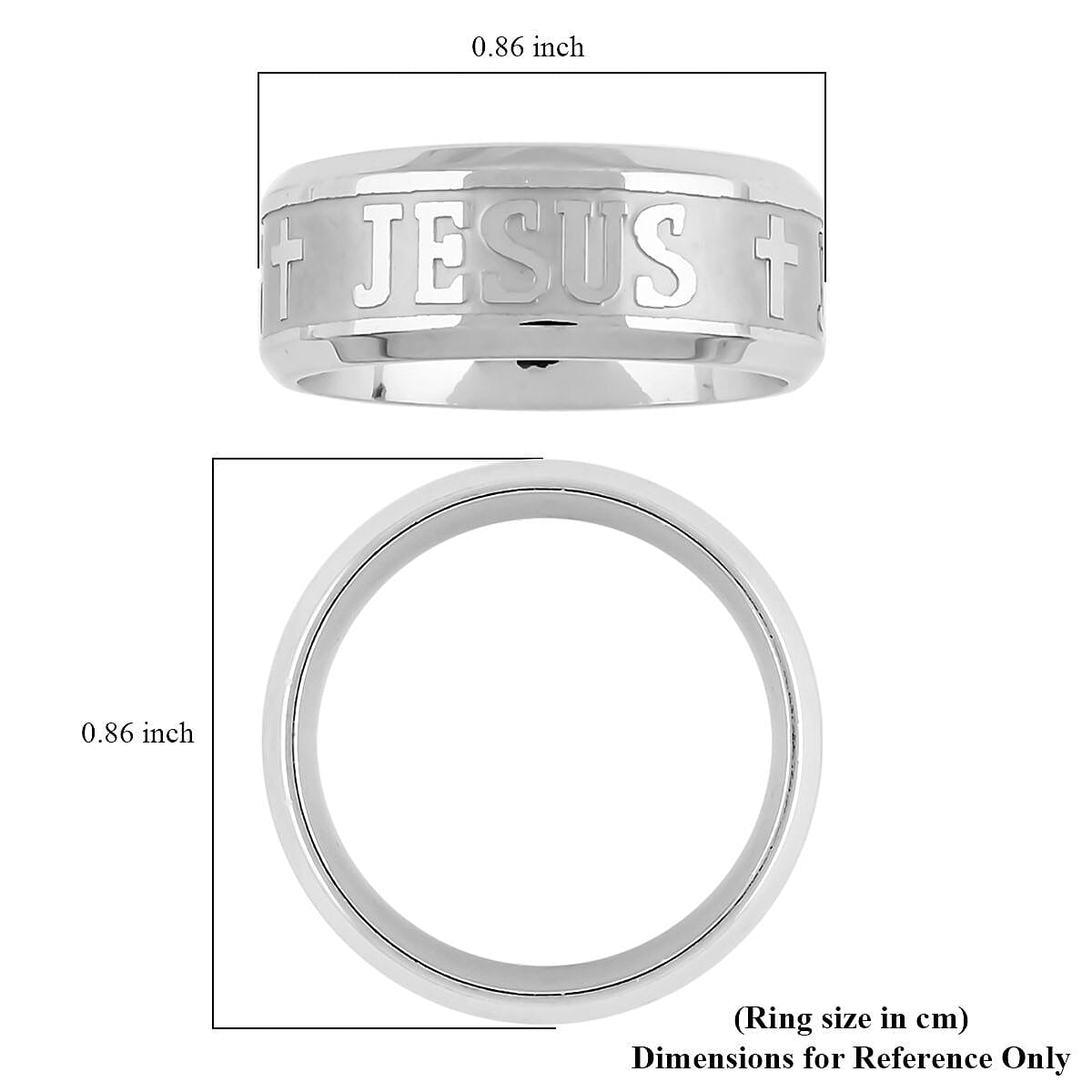 Set of Ring (Size 6.0) and Necklace 24 Inches in Stainless Steel image number 7