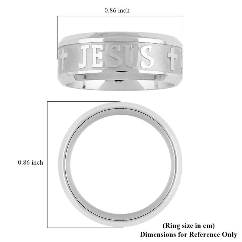 Set of Ring (Size 6.0) and Necklace 24 Inches in Stainless Steel