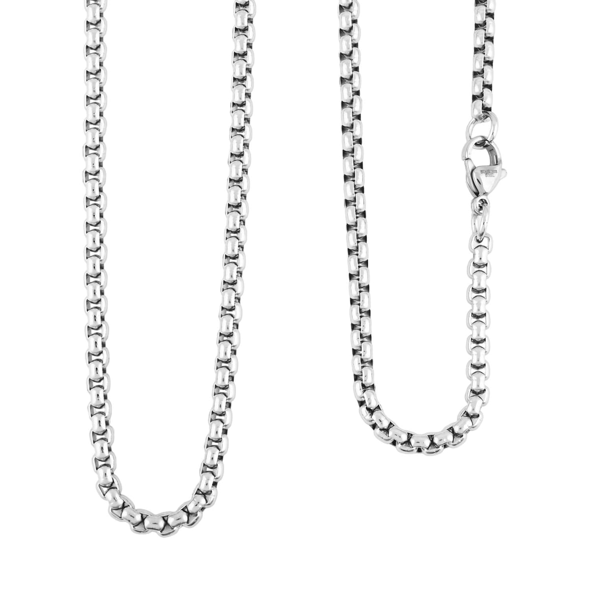 Set of Ring (Size 8.0) and Necklace 24 Inches in Stainless Steel image number 2
