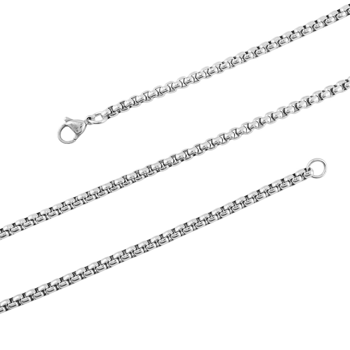 Set of Ring (Size 8.0) and Necklace 24 Inches in Stainless Steel image number 3