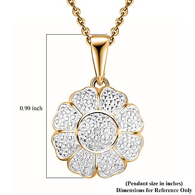 Karis Diamond Pendant in 18K YG Plated with Stainless Steel Necklace 20 Inches