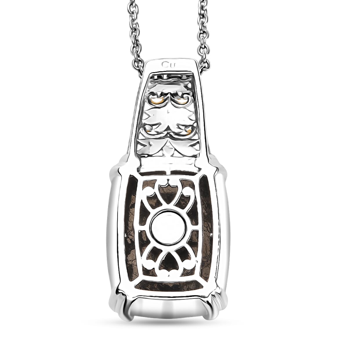 Matrix Silver Shungite 9.75 ctw Pendant in Platinum Over Copper with Stainless Steel Necklace 20 Inches image number 4