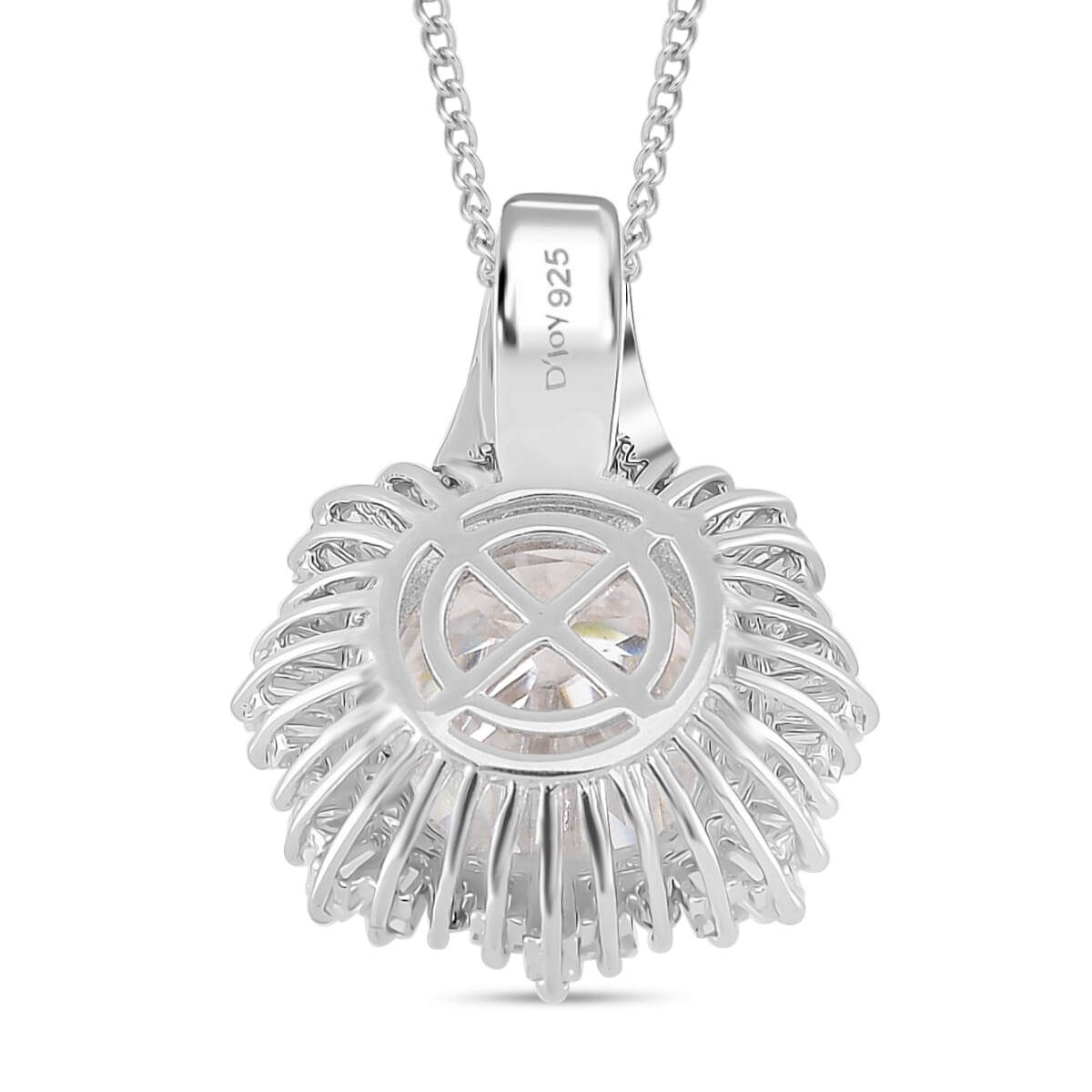 Heart and Arrow Cut Moissanite 4.40 ctw Pendant Necklace in Rhodium Over Sterling Silver 18 Inches image number 3