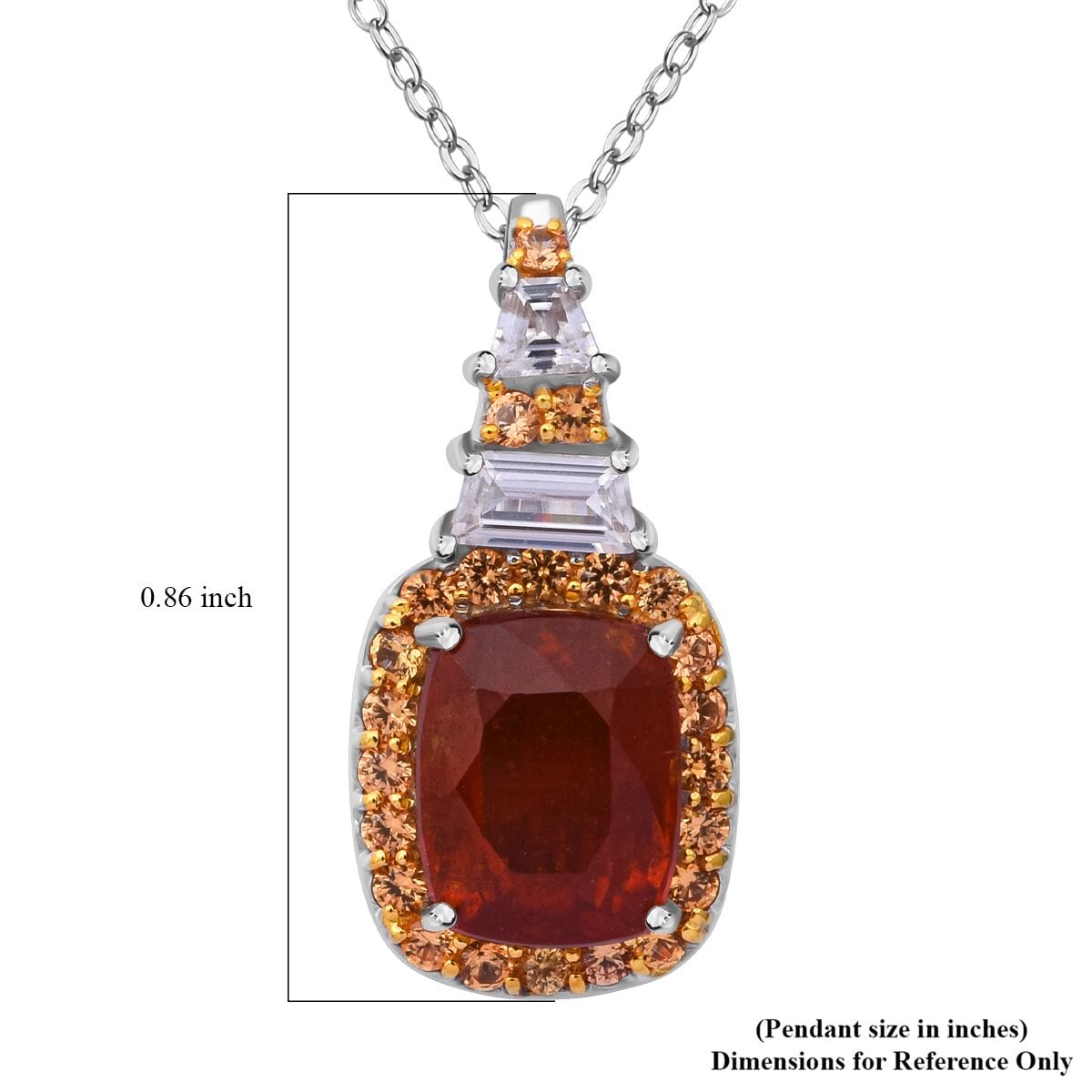 Tangerine Kyanite and Multi Gemstone 3.40 ctw Aurora Royale Pendant Necklace in Rhodium Over Sterling Silver 20 Inches image number 5