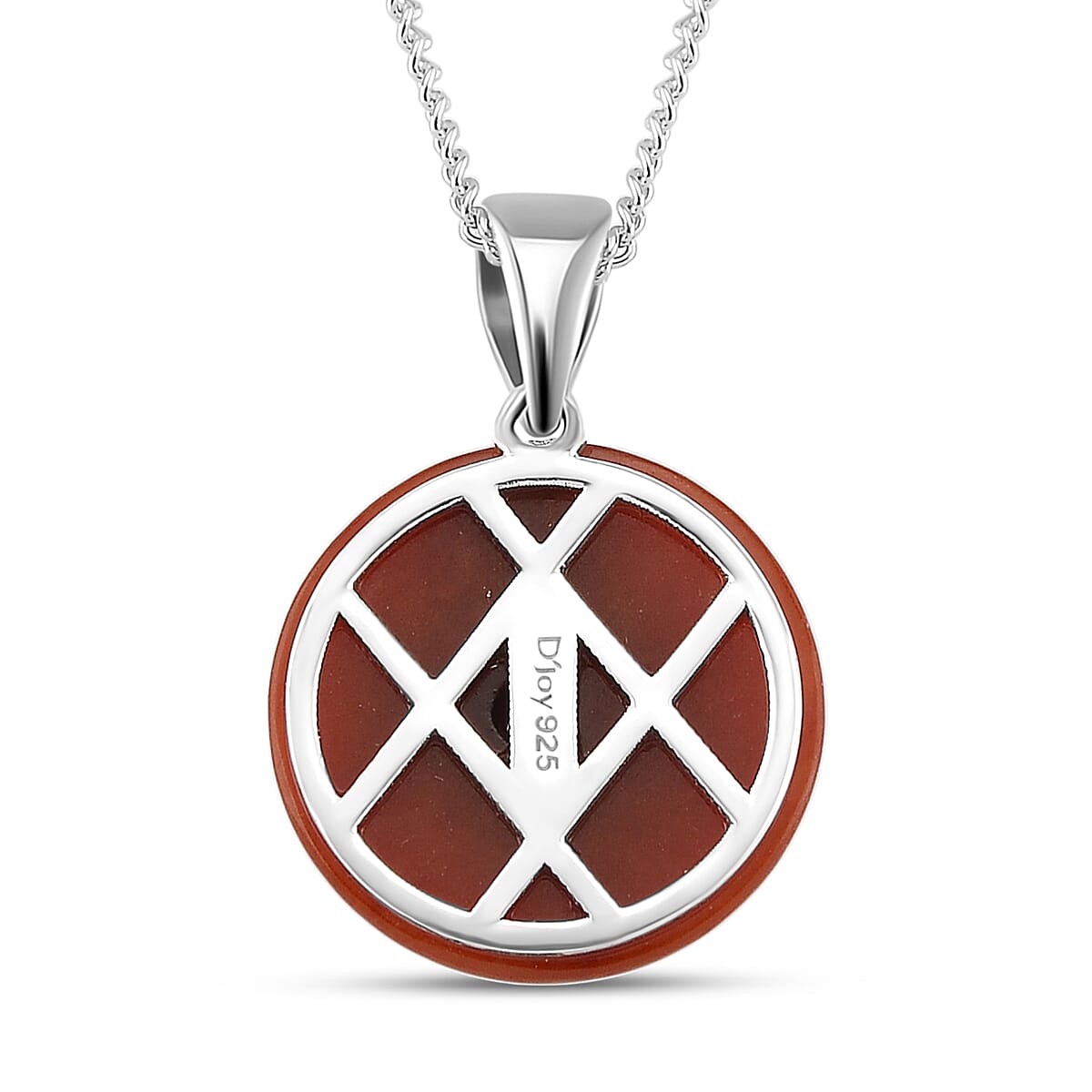 D'Joy Red Jade, Multi Gemstone Pendant Necklace in Rhodium Over Sterling Silver 7.00 ctw (18 Inches) image number 4