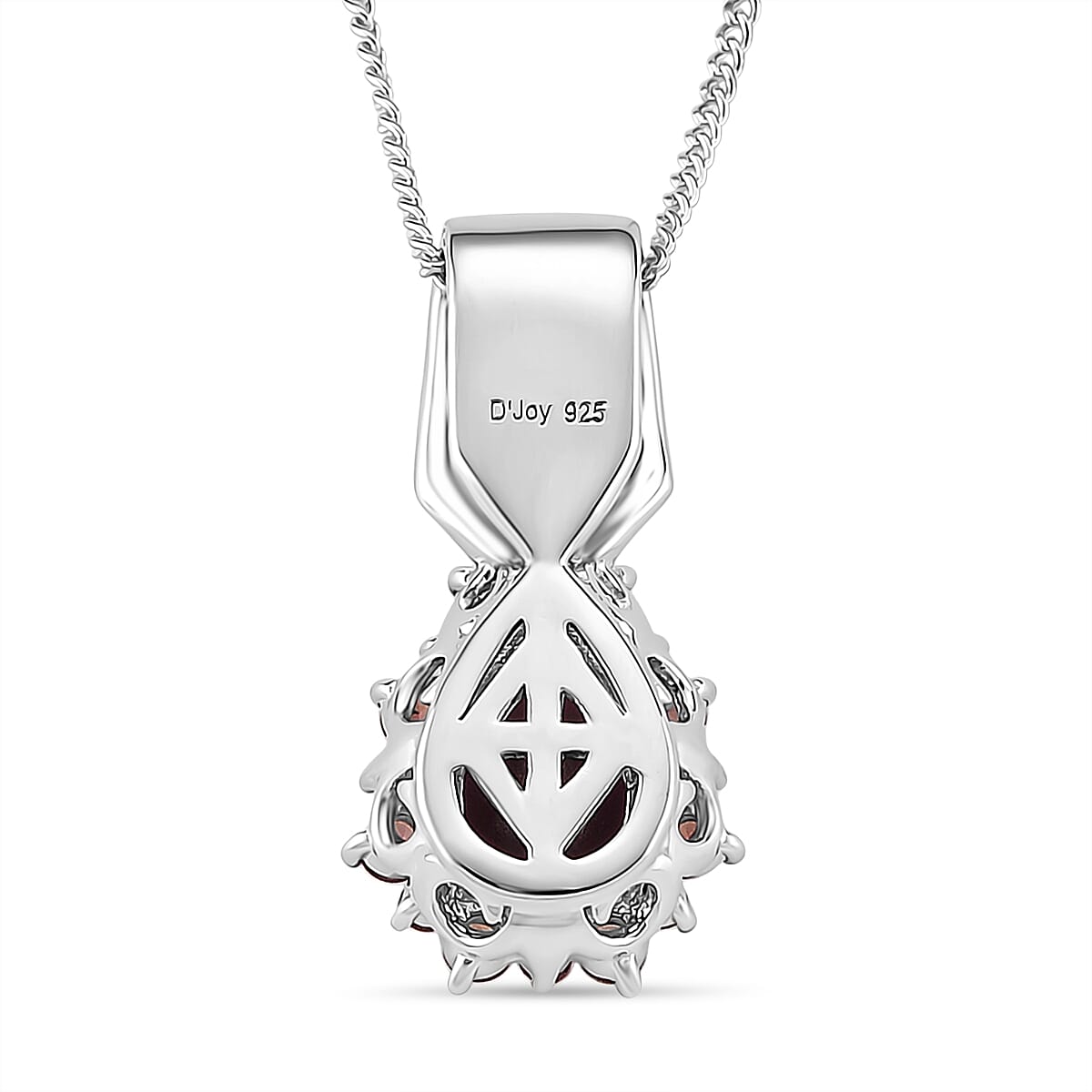 D'Joy Orissa Rhodolite Garnet, Multi Gemstone Pendant Necklace in Rhodium Over Sterling Silver 2.60 ctw (18 Inches)