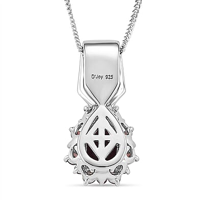 D'Joy Orissa Rhodolite Garnet, Multi Gemstone Pendant Necklace in Rhodium Over Sterling Silver 2.60 ctw (18 Inches)