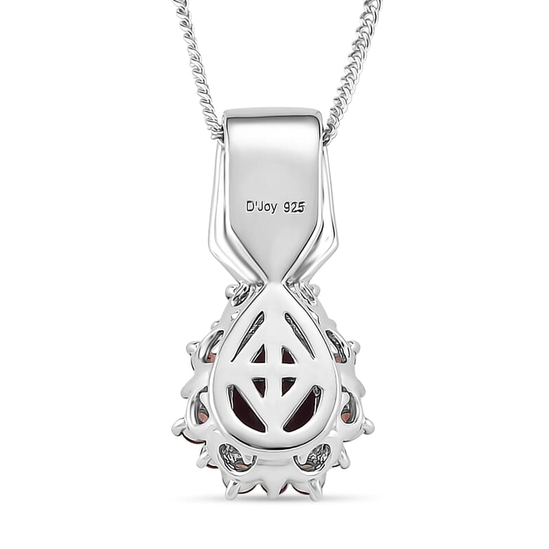 D'Joy Orissa Rhodolite Garnet, Multi Gemstone Pendant Necklace in Rhodium Over Sterling Silver 2.60 ctw (18 Inches)