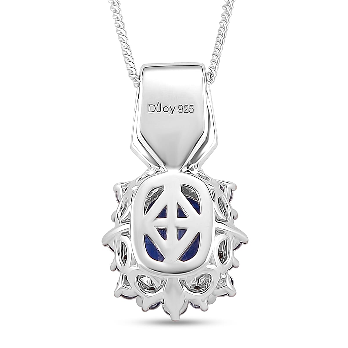 D'Joy Kashmir Kyanite, Multi Gemstone Pendant Necklace in Rhodium Over Sterling Silver 3.50 ctw (18 Inches) image number 4