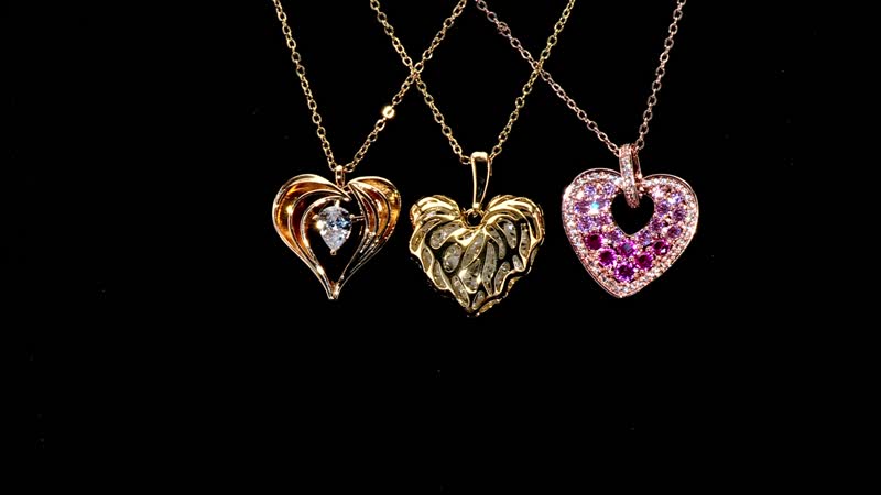 Simulated Diamond Heart Pendant Necklace in Goldtone 20-22 Inches