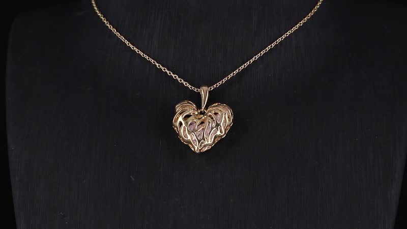 Simulated Diamond Heart Pendant Necklace in Goldtone 20-22 Inches