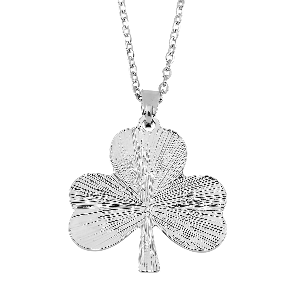Connemara Marble 110.00 ctw Clover Leaf Earrings and Pendant Necklace 20 Inches in Stainless Steel  image number 4