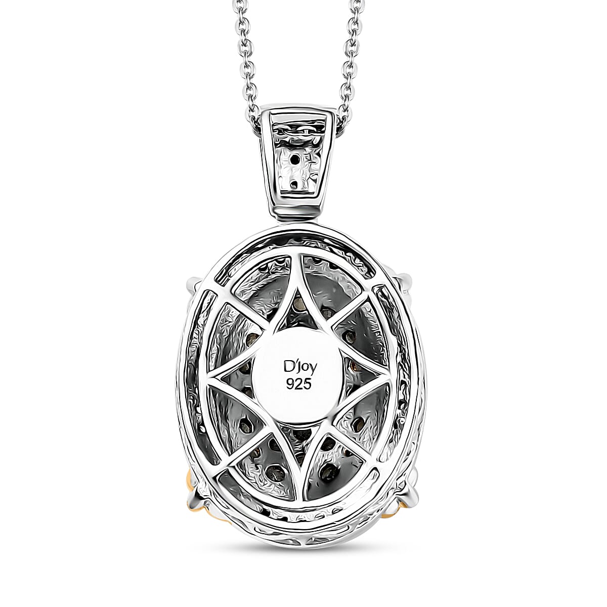 D'Joy Narsipatnam Alexandrite and White Zircon 1.40 ctw Vintage ERA Pendant Necklace 20 Inches in 18K Vermeil YG and Rhodium Over Sterling Silver