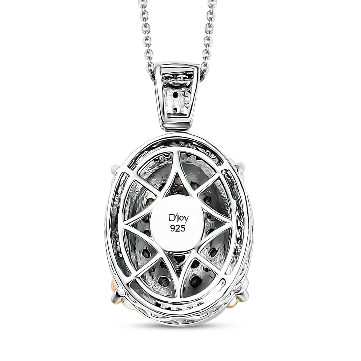 D'Joy Narsipatnam Alexandrite and White Zircon 1.40 ctw Vintage ERA Pendant Necklace 20 Inches in 18K Vermeil YG and Rhodium Over Sterling Silver image number 4