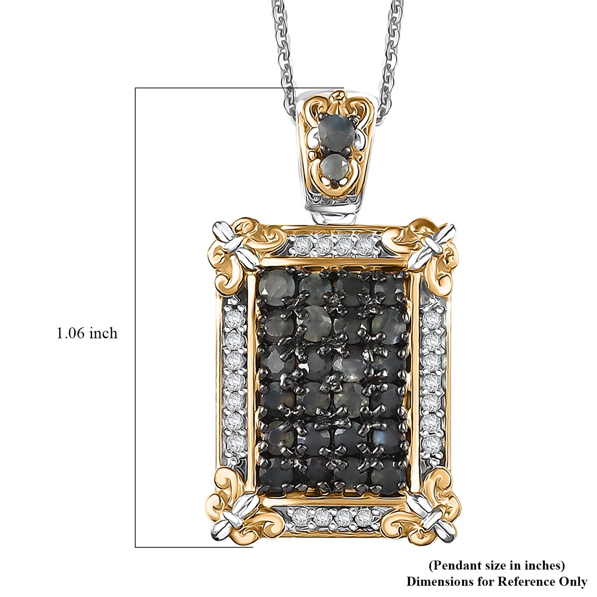 D'Joy Narsipatnam Alexandrite and White Zircon 1.40 ctw Vintage ERA Pendant Necklace 20 Inches in 18K Vermeil YG and Rhodium Over Sterling Silver image number 6