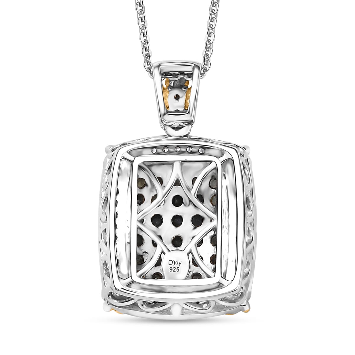 D'Joy Narsipatnam Alexandrite and White Zircon 1.60 ctw Vintage ERA Pendant Necklace 20 Inches in 18K Vermeil YG and Rhodium Over Sterling Silver image number 4