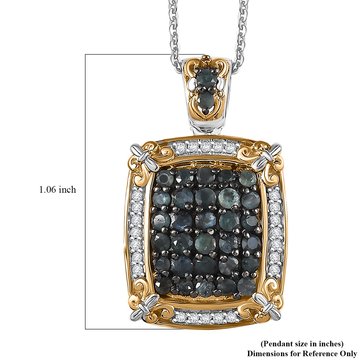 D'Joy Narsipatnam Alexandrite and White Zircon 1.60 ctw Vintage ERA Pendant Necklace 20 Inches in 18K Vermeil YG and Rhodium Over Sterling Silver image number 6
