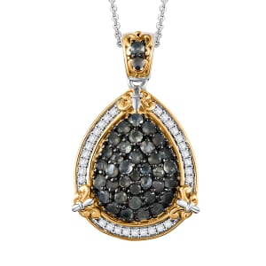 D'Joy Narsipatnam Alexandrite and White Zircon 1.80 ctw Vintage ERA Pendant Necklace 20 Inches in 18K Vermeil YG and Rhodium Over Sterling Silver
