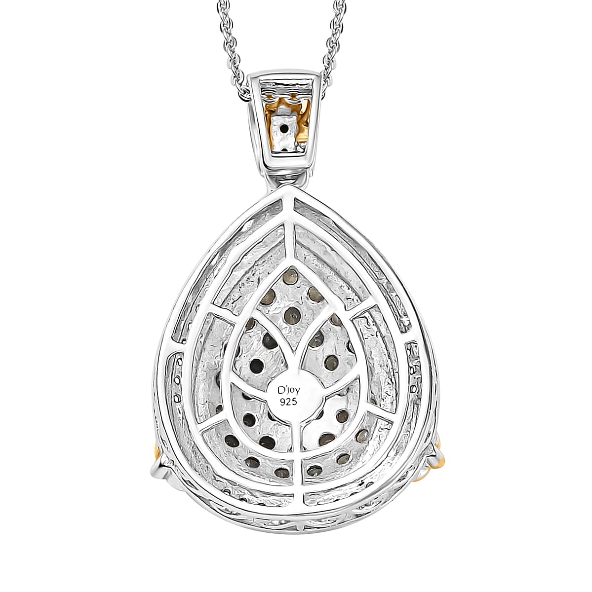 D'Joy Narsipatnam Alexandrite and White Zircon 1.80 ctw Vintage ERA Pendant Necklace 20 Inches in 18K Vermeil YG and Rhodium Over Sterling Silver image number 4