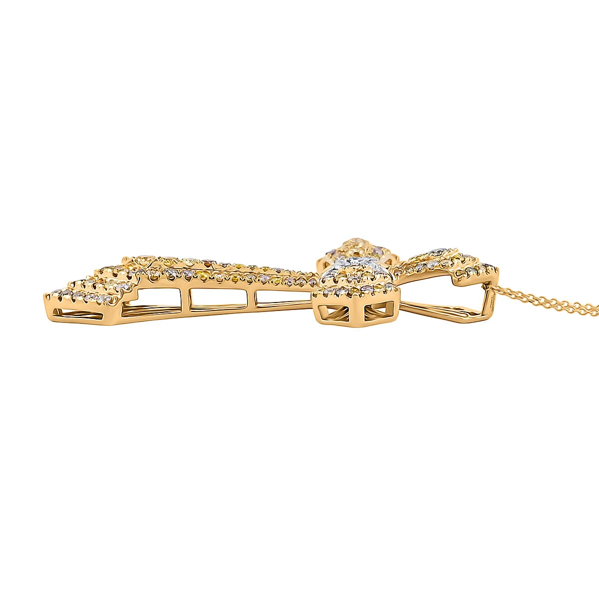 Modani Multi Diamond 2.10 ctw Pendant Necklace in 14K Yellow Gold 18 Inches image number 3