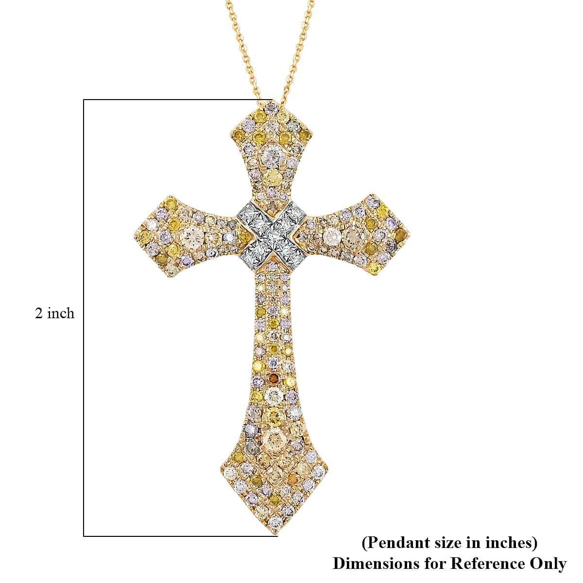 Modani Multi Diamond 2.10 ctw Pendant Necklace in 14K Yellow Gold 18 Inches image number 5