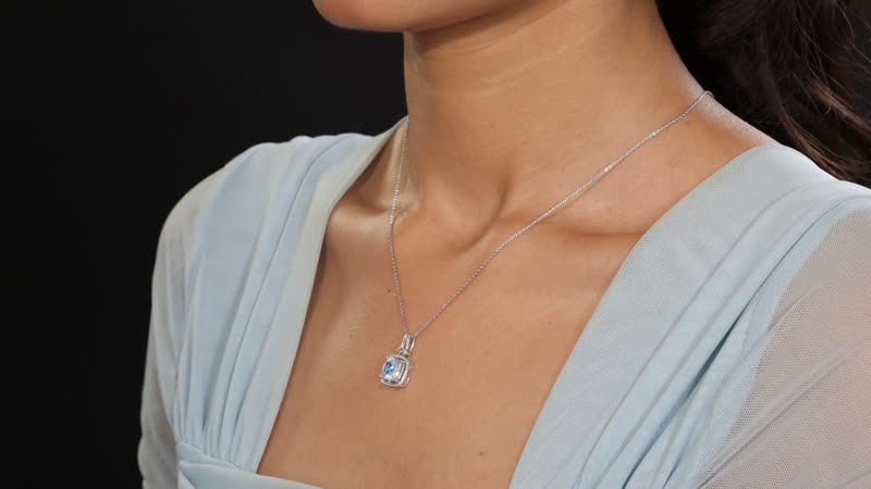 Mercury Mystic Topaz and White Zircon 2.60 ctw Pendant Necklace in Rhodium Over Sterling Sliver 20 Inches