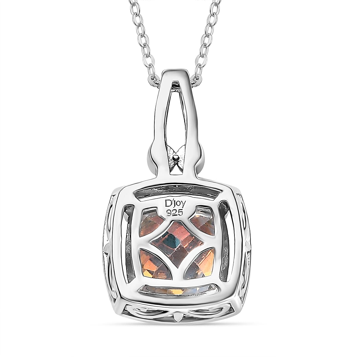 Mercury Mystic Topaz and White Zircon 2.60 ctw Pendant Necklace in Rhodium Over Sterling Sliver 20 Inches image number 4
