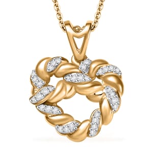 GP Amore Collection Diamond 0.15 ctw Love Knot Pendant Necklace in 18K Vermeil Yellow Gold Sterling Silver 20 Inches