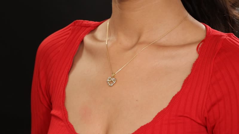 GP Amore Collection Diamond Love Knot Pendant Necklace (20 Inches) in 18K Vermeil YG Sterling Silver (Del. in 8-10 Days) 0.15 ctw