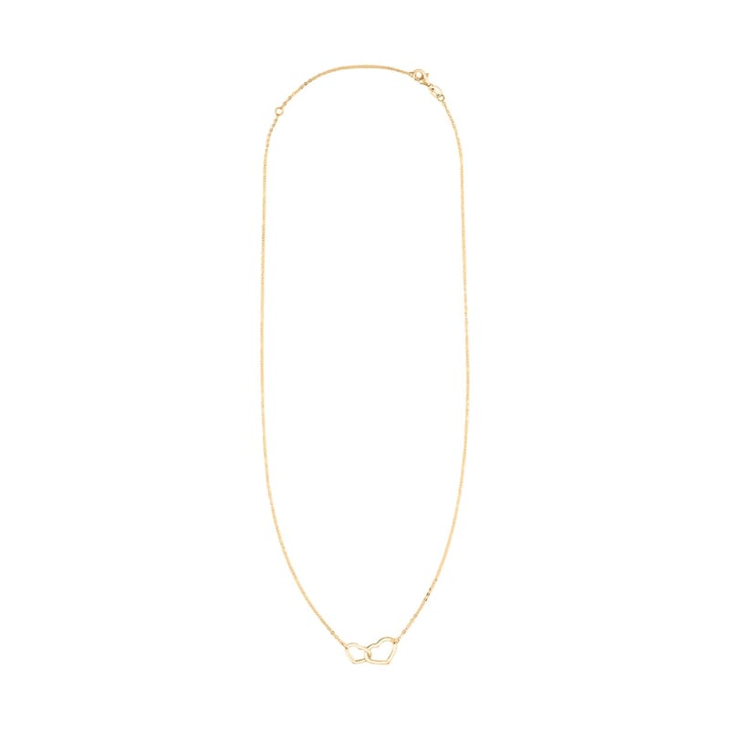 Italian Adjustable Heart Necklace and Bracelet in 10K Yellow Gold 1.42 Grams
