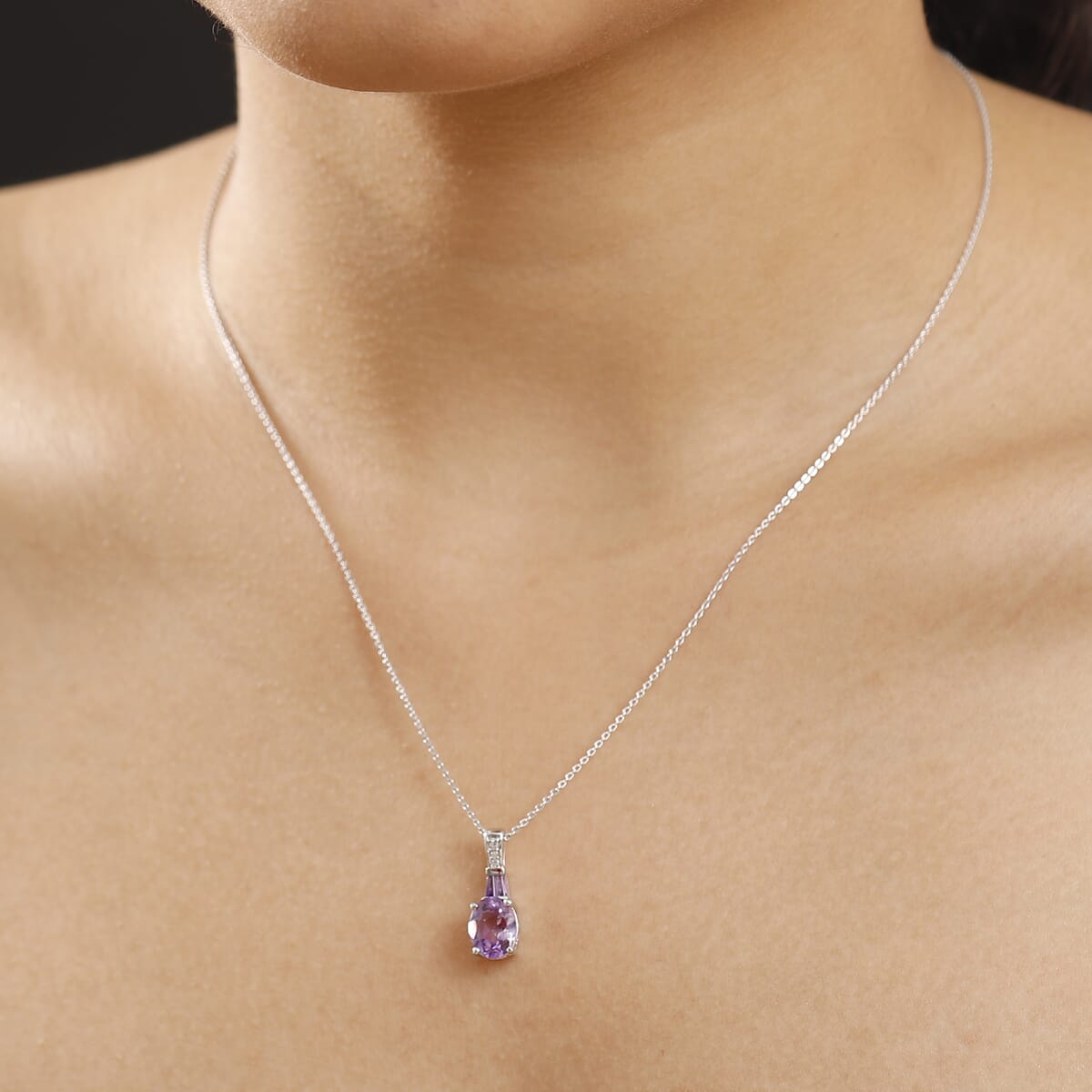 Moroccan Amethyst and Multi Gemstone 1.90 ctw Pendant Necklace in Rhodium Over Sterling Silver 20 Inches image number 2