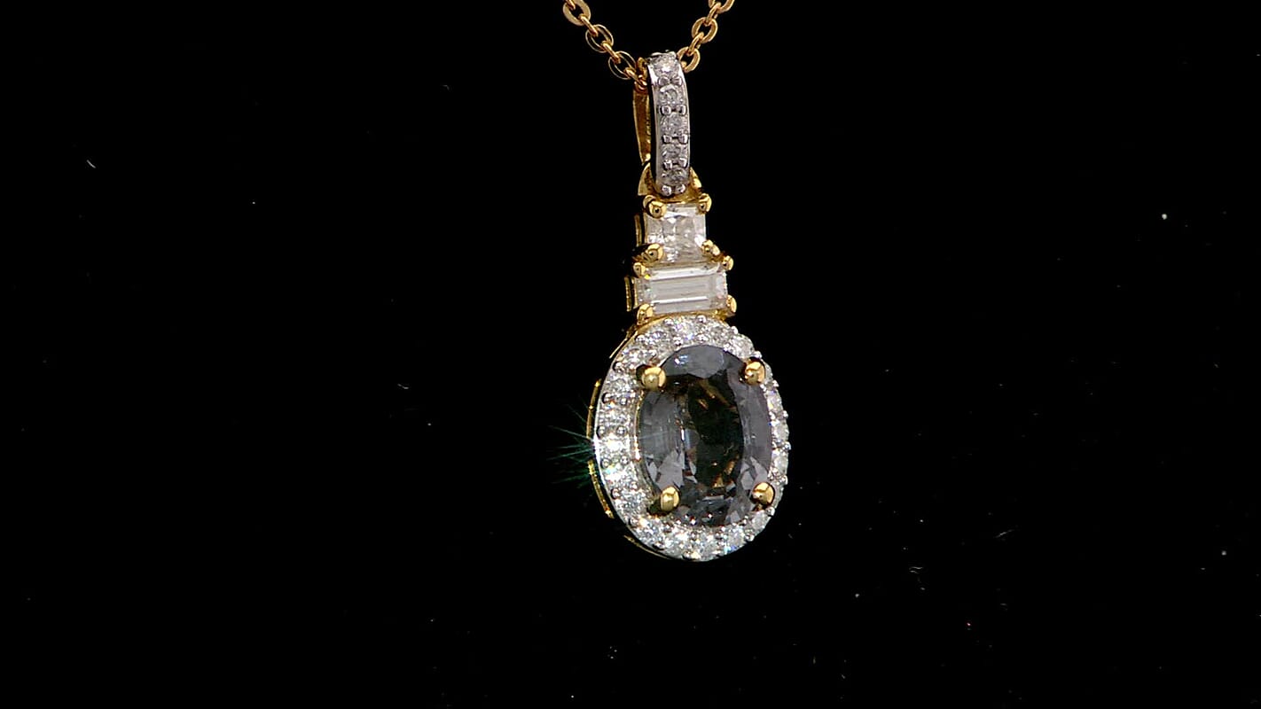 AAA Platinum Spinel and Moissanite 2.00 ctw Halo Pendant Necklace 20 Inches in 18K Vermeil Yellow Gold Over Sterling Silver