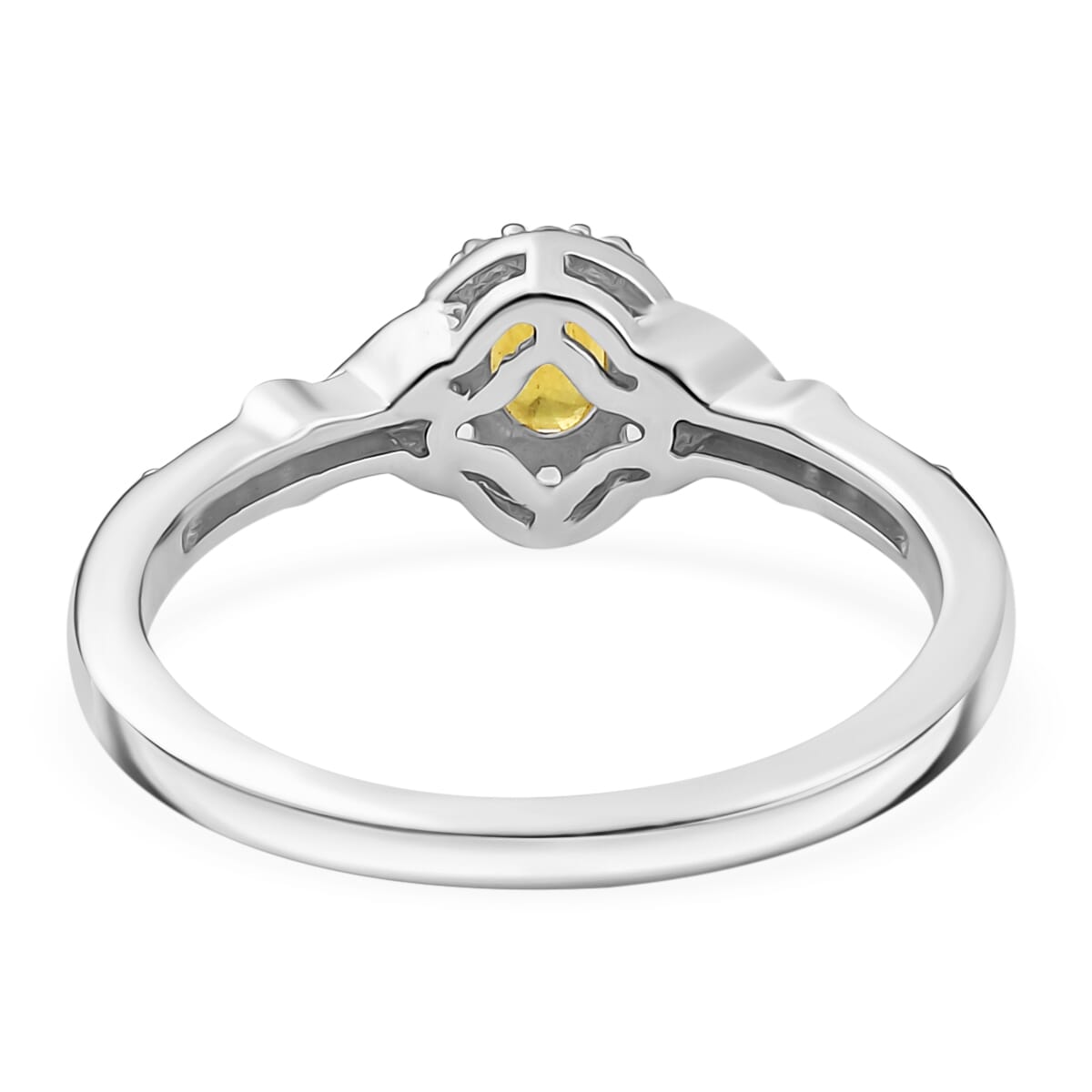 Madagascar Yellow Sapphire and White Zircon 1.90 ctw Infinity Glow Ring (Size 8.0), Pendant Necklace 20 Inches in 18K Vermeil YG and Rhodium Over Sterling Silver image number 5