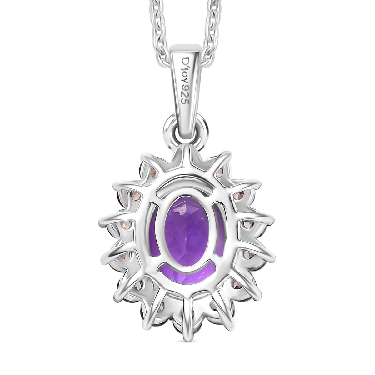 Moroccan Rose and Brown Zircon 5.00 ctw Sunburst Ring (Size 10.00) Pendant in Platinum Over Sterling Silver and Stainless Steel Necklace 20 Inches image number 8